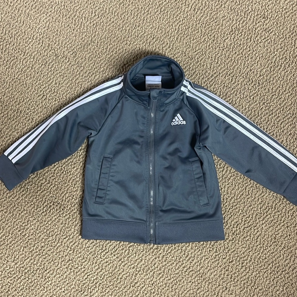 Adidas gray light weight jacket. Size 24 months. Great Condition!